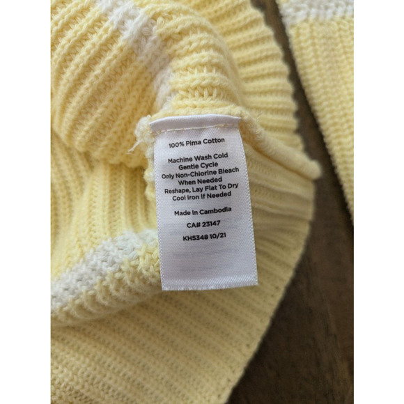 Women's Talbots Yellow & White Striped Sweater Size S - Picture 3 of 3